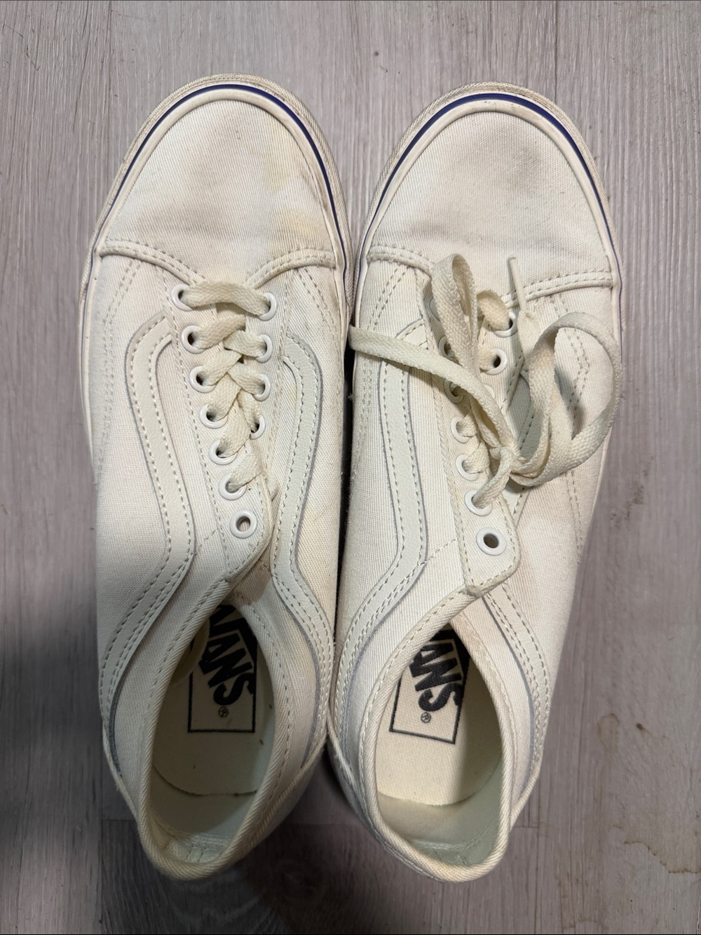 Vans Men’s Low-Top Canvas Sneakers in Off-White